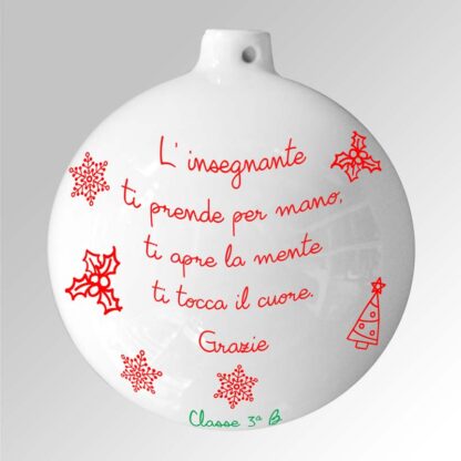 Palla di natale sfera da 8 cm bianca "Maestre n. 03" - immagine 2